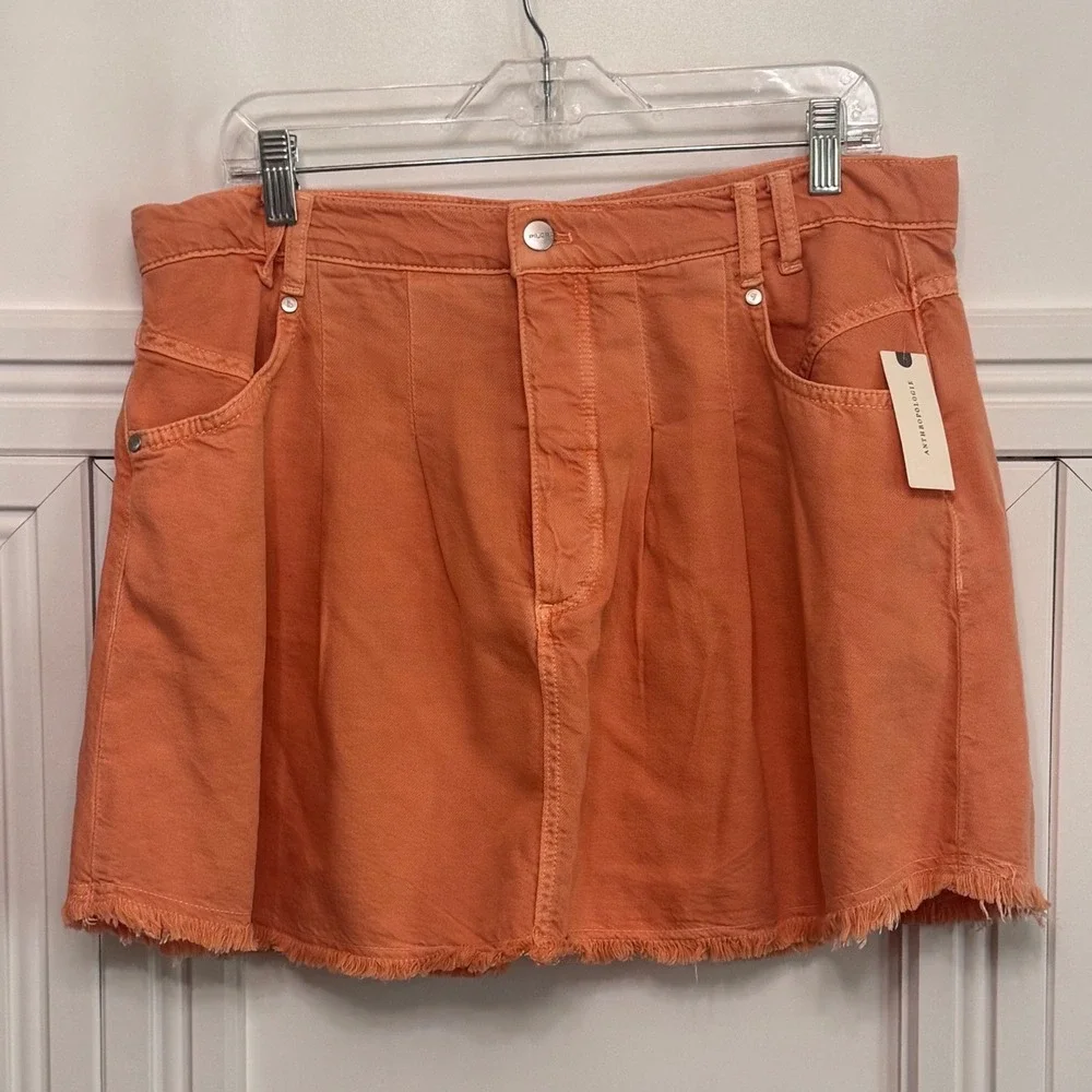 Pilcro Anthropologie Orange Denim Mini Skirt‎